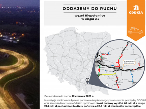 Otwarto nowy węzeł Niepołomice na A4 