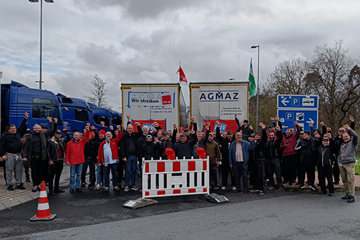 Strajk kierowców polskiej firmy transportowej 